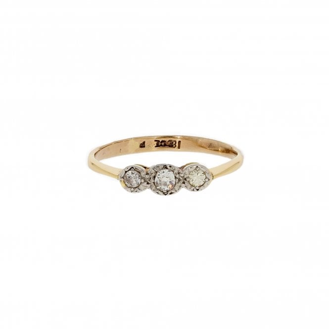 Diamond 18ct Yellow Gold Trilogy Ring