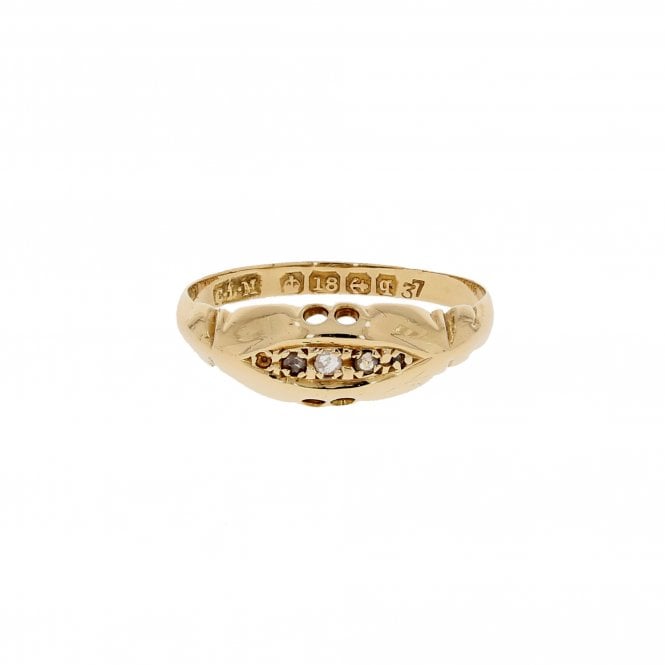 Diamond 18ct Yellow Gold Trilogy Ring 