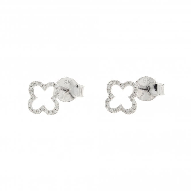 Diamond 9ct White Gold Earrings 