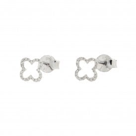 9ct White Gold Earrings 