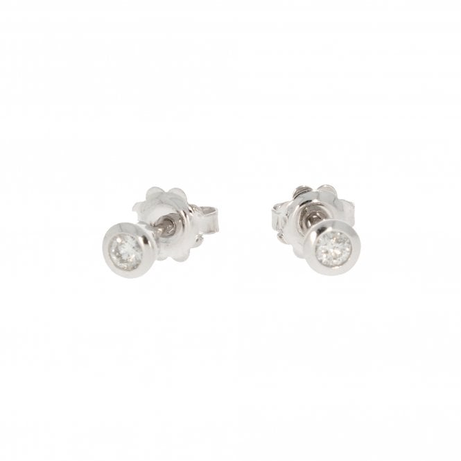 Diamond 9ct White Gold Earrings