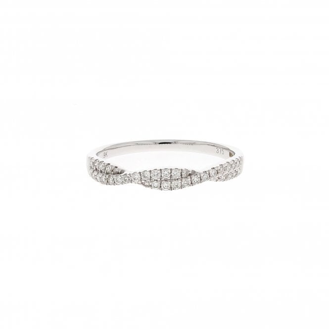 Diamond 9ct White Gold Ring 