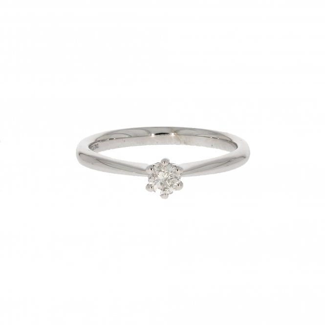 Diamond 9ct White Gold Solitaire Ring