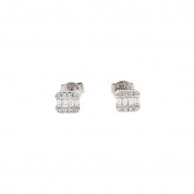 9ct White Gold Stud Earrings 