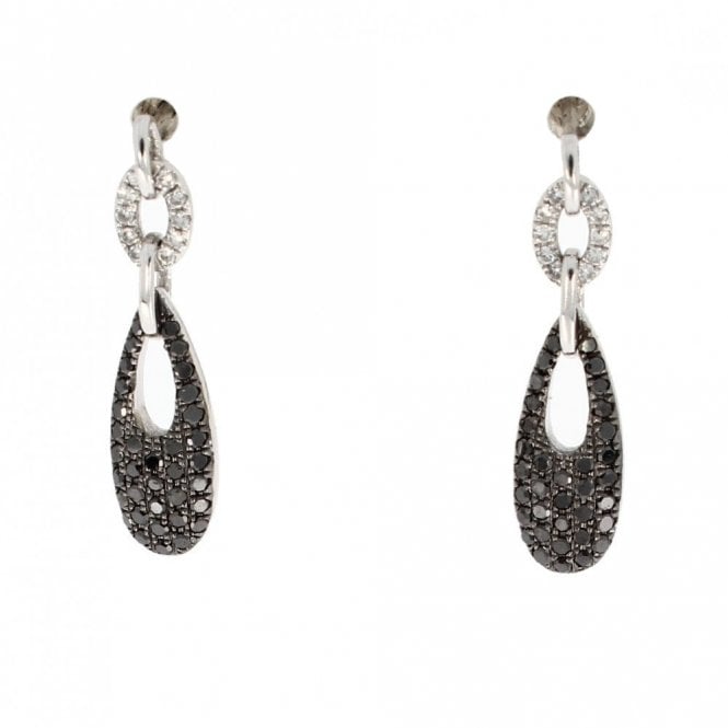 Diamond 9ct White Gold Tear Drop Earrings