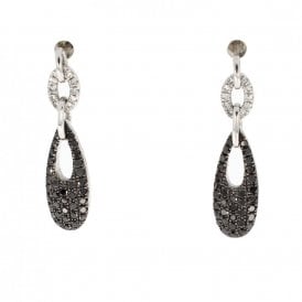 9ct White Gold Tear Drop Earrings