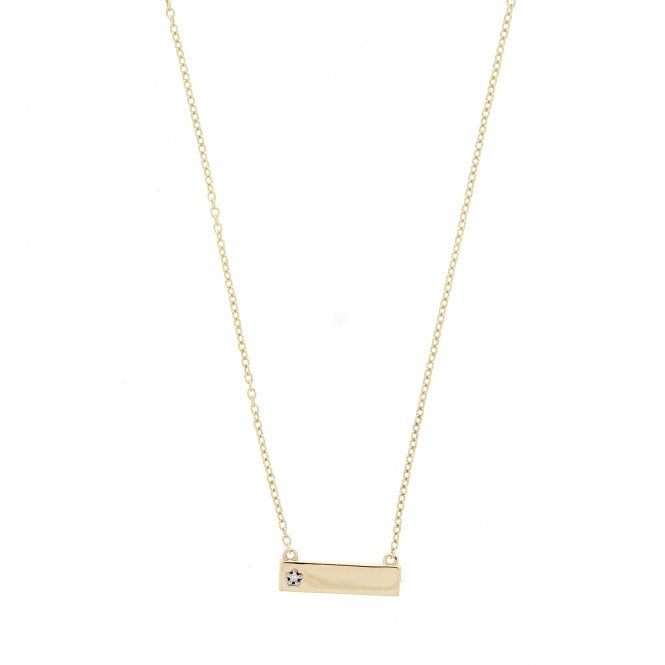 Diamond 9ct Yellow Gold Bar on Chain