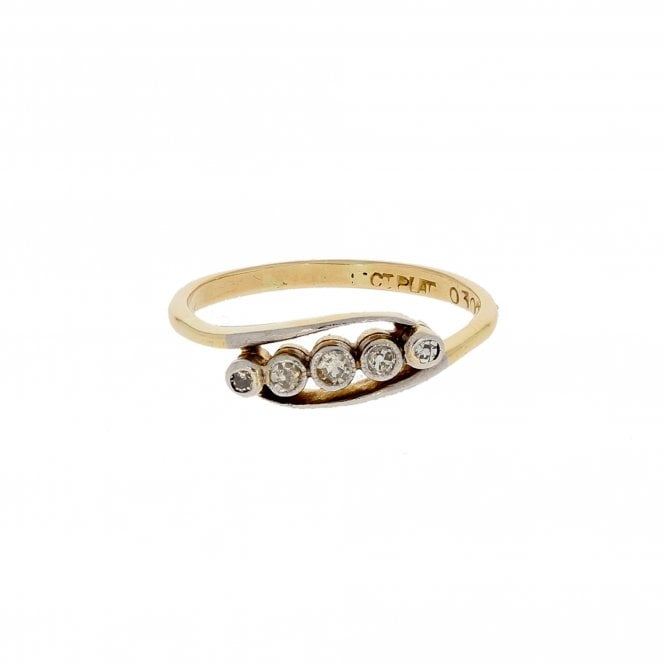 Diamond 9ct Yellow Gold Ring 