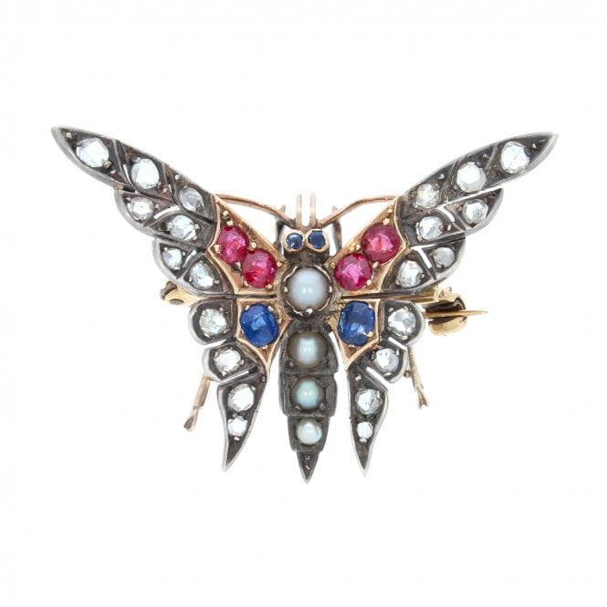 Diamond Butterfly Brooch / Pendant