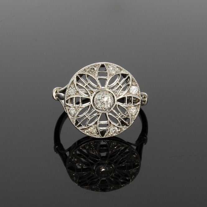 Diamond Edwardian Platinum Cluster Ring