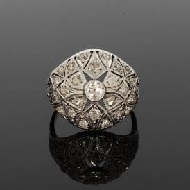 Edwardian Style 18ct Yellow Gold Cluster Ring