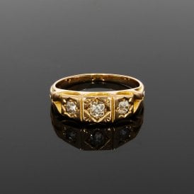 Old Cut 18ct Yellow Gold Trilogy Ring