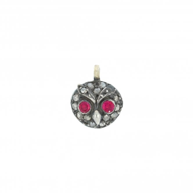 Diamond Owl Face Pendant