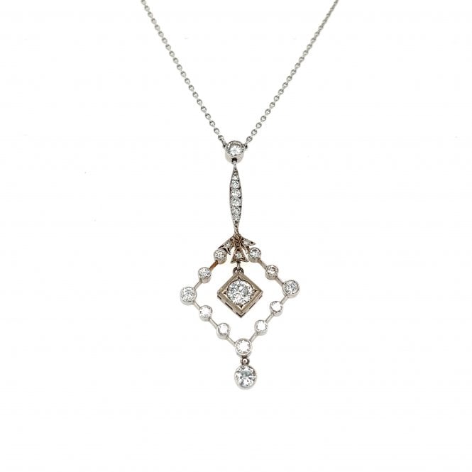 Diamond Platinum Pendant & Chain 