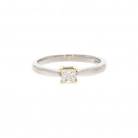 Princess Cut 18ct White Gold Solitaire Ring