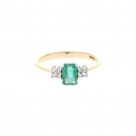 0.10 Carat G - H Colour SI1 Clarity 9ct Yellow Gold Ring