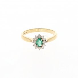 9ct Yellow Gold Diamond Cluster Ring