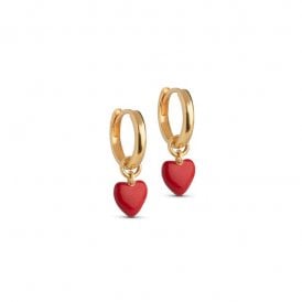 Amore Red Heart Drop Earrings E376G YGP