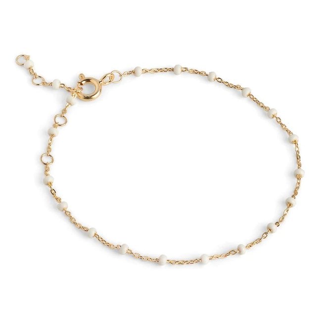ENAMEL Copenhagen Lola Daisy White Enamel Beaded Bracelet B66G_2