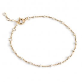 Lola Daisy White Enamel Beaded Bracelet B66G_2