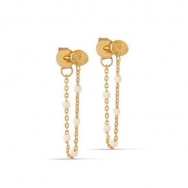 Lola Daisy White Enamel Earrings E140GM YGP