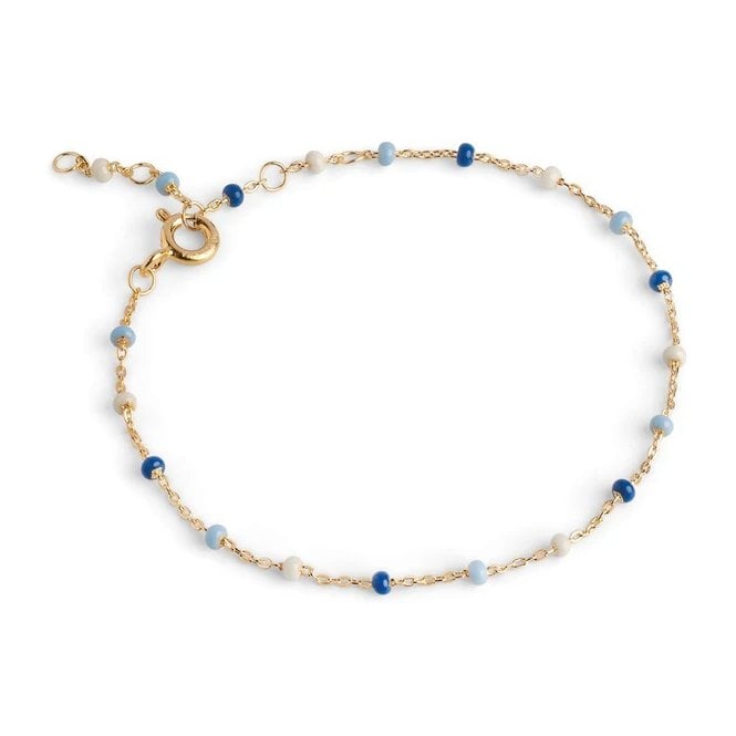 ENAMEL Copenhagen Lola Marine Blue Enamel Beaded Bracelet B66G_2 YGP