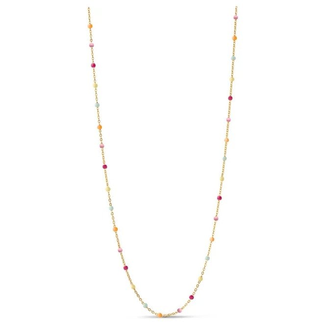 ENAMEL Copenhagen Lola Rainbow Enamel Beaded Necklace N55G YGP