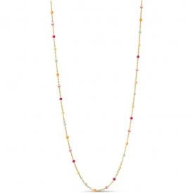 Lola Rainbow Enamel Beaded Necklace N55G YGP
