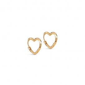 Small Organic Heart Earrings E413GM YGP