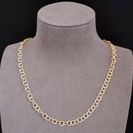 18ct Yellow Gold Circle Link Neck Chain