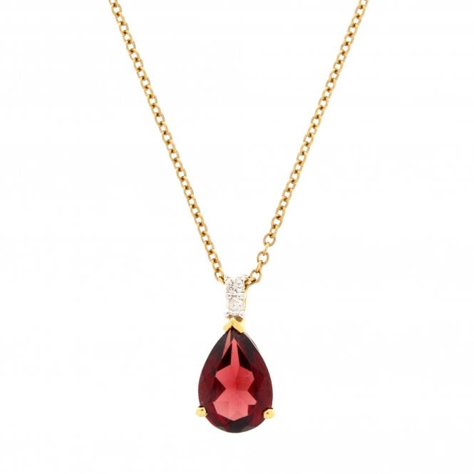 Garnet 18ct Yellow Gold Pendant 