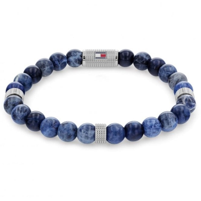 Tommy Hilfiger Gents Blue Beaded Stone Bracelet (2790436)