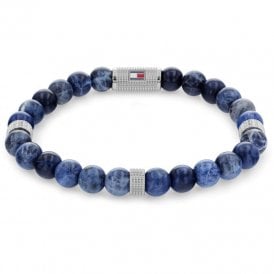 Gents Tommy Hilfiger Blue Beaded Stone Bracelet (2790436)