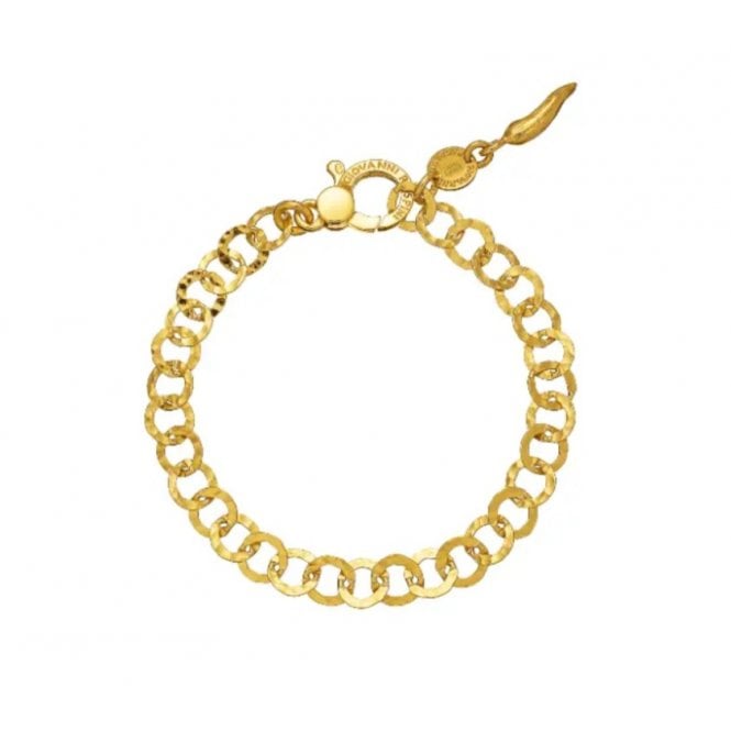 Giovanni Raspini YELLOW GOLD PLATED CAPRI HAMMERED CHAIN BRACELET 20CM 08553 