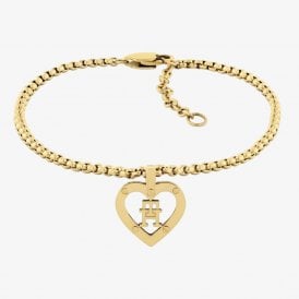 GOLD-TONE STAINLESS STEEL TOMMY HILFIGER HEART BRACELET 2780921