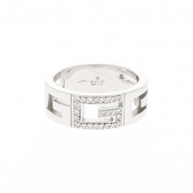 0.15 Carat Diamond 18ct White Gold Logo Ring