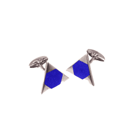 Blue Enamel Triangle Cufflinks