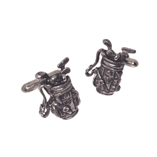 Hallmarked Sterling Silver Golf Bag Cufflinks