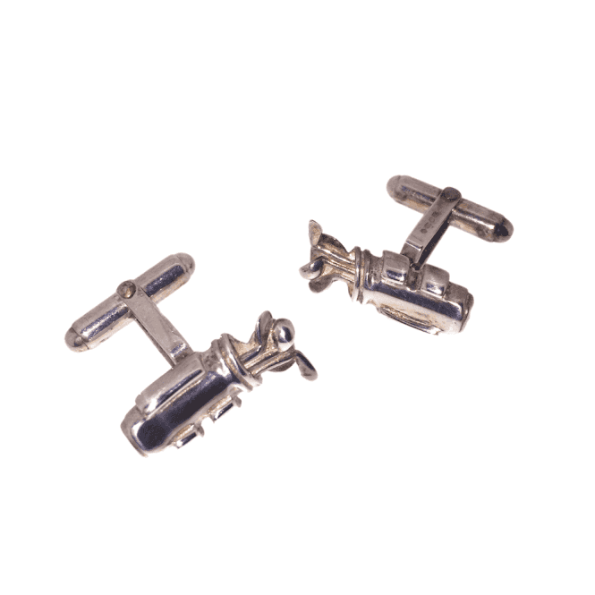Hallmarked Sterling Silver Golf Bag Cufflinks