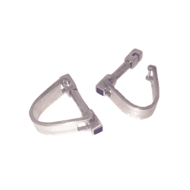 Hallmarked Sterling Silver Lapis Triangle Cufflinks