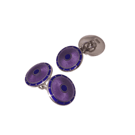 Purple and Blue Enamel Round Cufflinks