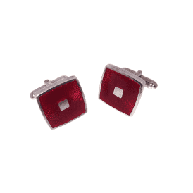 Red Enamel Square Cufflinks
