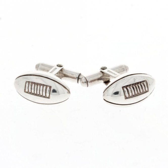 Hallmarked Sterling Silver Rugby Ball Cufflinks