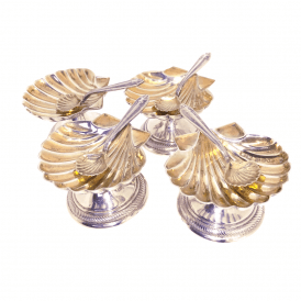Set of 4 Scallop Salt Servers