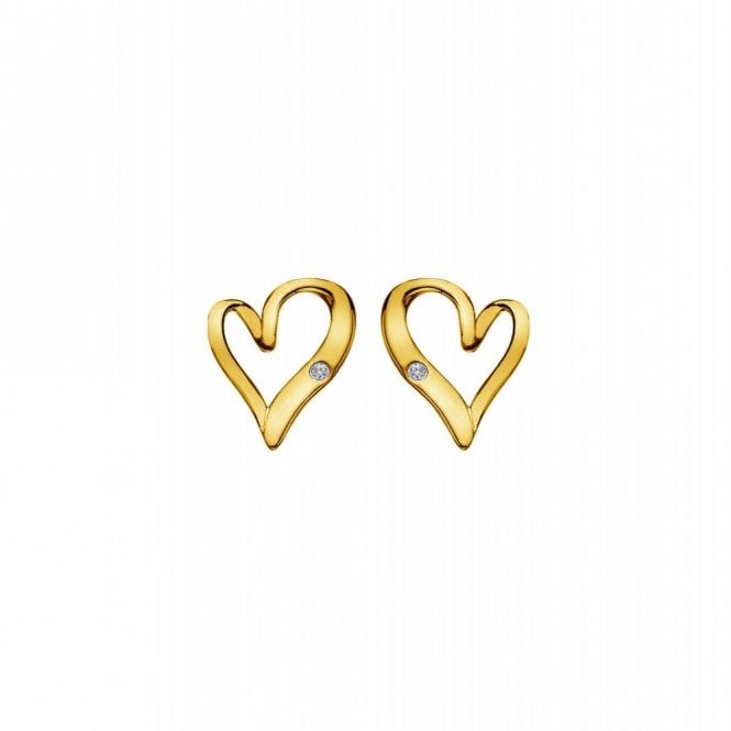 HD X GE Delicate Pointed Twist Heart Earrings DE848