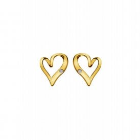Delicate Pointed Twist Heart Earrings DE848