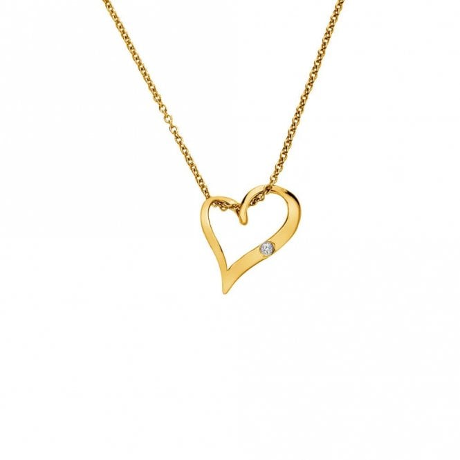 HD X GE Delicate Pointed Twist Heart Pendant DP1088