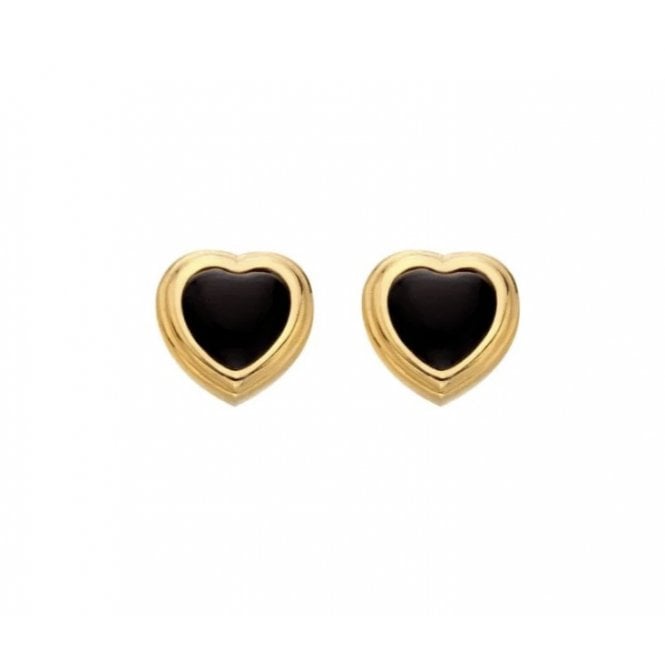 HD X JAC JOSSA (unused) HD X JJ HEART BLACK ONYX STUDS YGP DE788