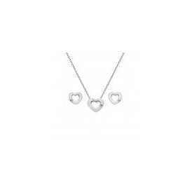 Amulets Heart Necklace & Earring Set (SS136)