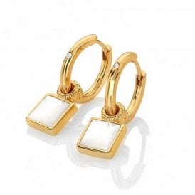 Calm Mother of Pearl Square Earrings DE714 